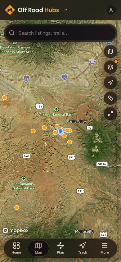 A listing open on the map in the GoHubs app